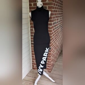 IVY PARK Black Dress with White Logo
